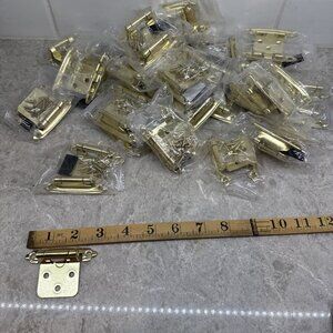 (25-2pk)-Self-Closing spring Brass Cabinet Inset Hinges w screws. Brand new.